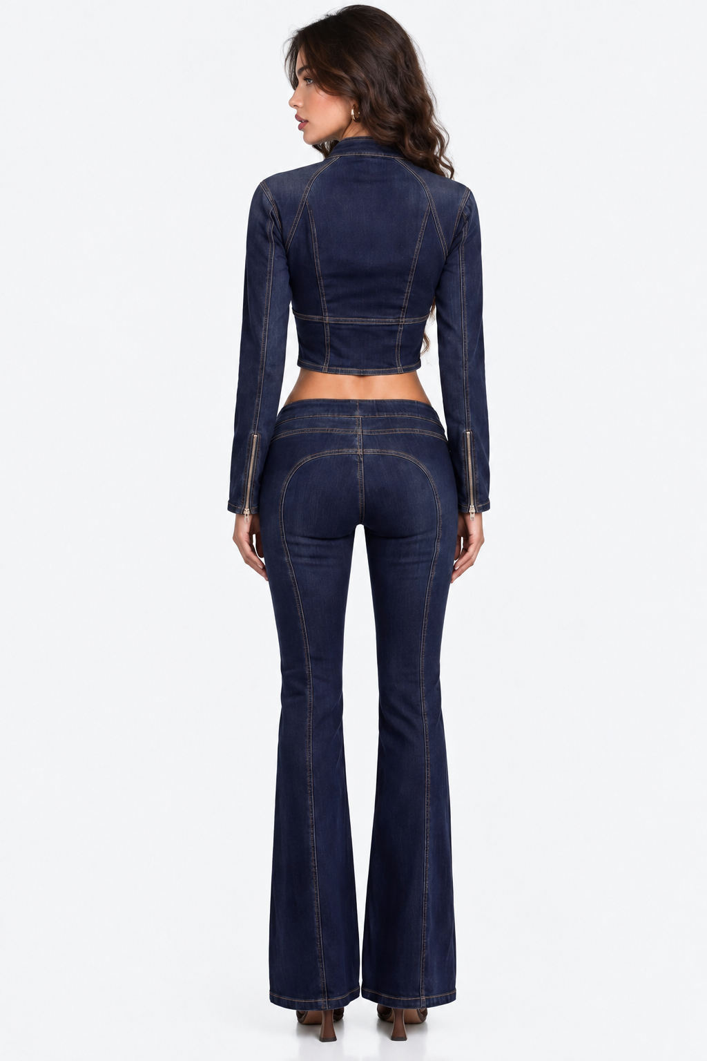 Kiona Indigo Blue Denim Lace-Up Co-ord Set
