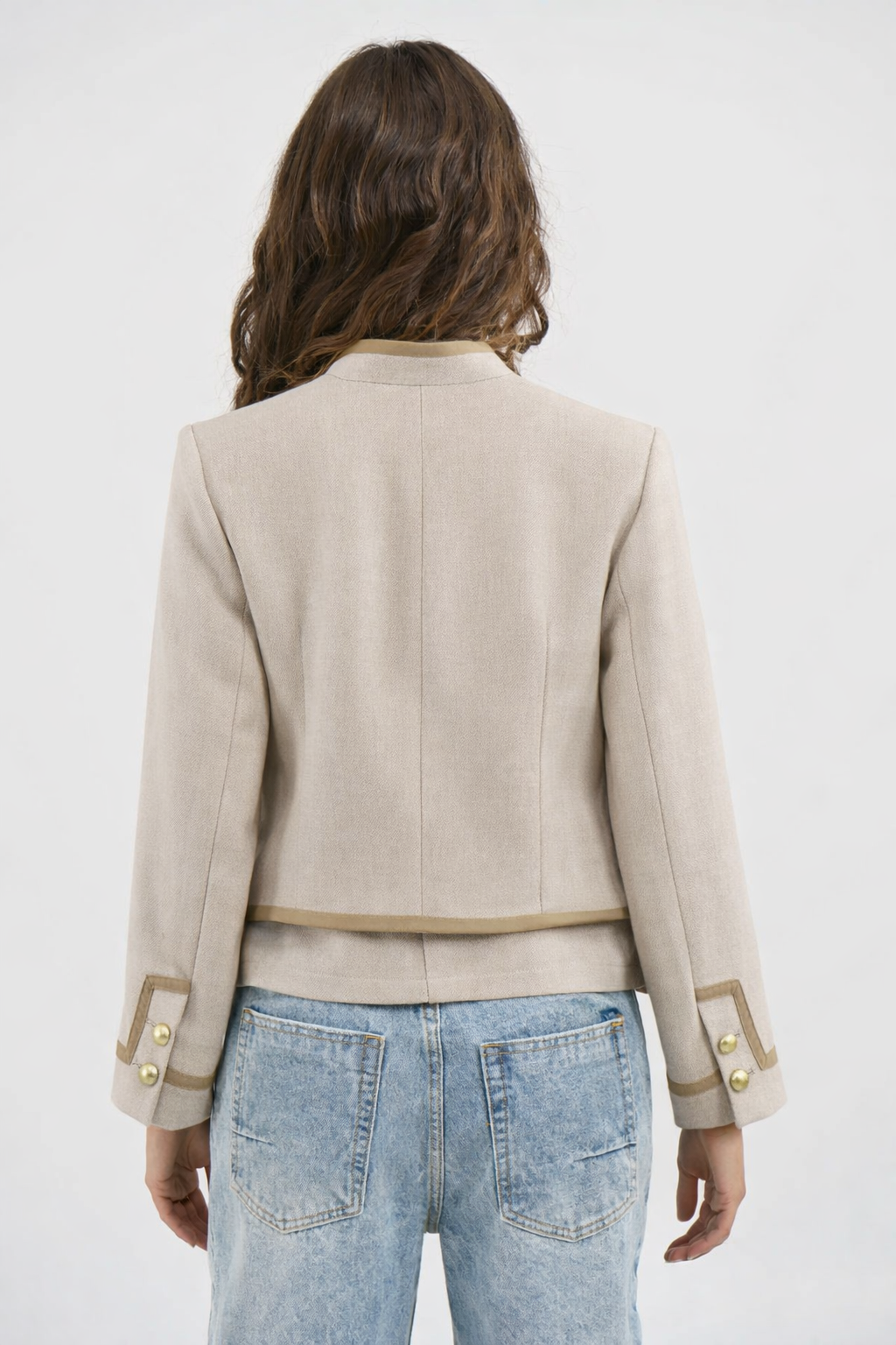 Buttoned Jacket "Napoleone" Beige