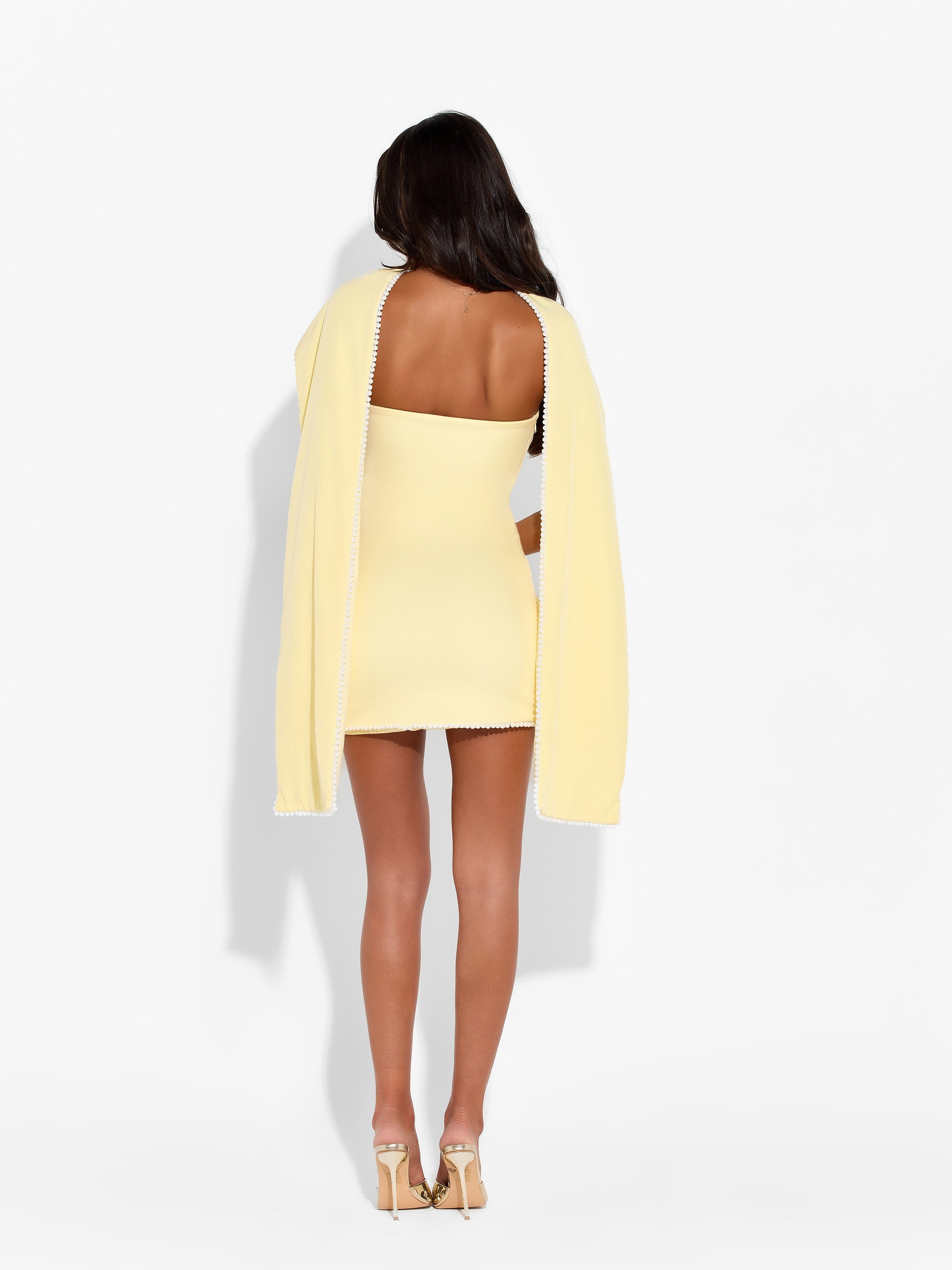 XALIA Draped Mini Pearl Dress