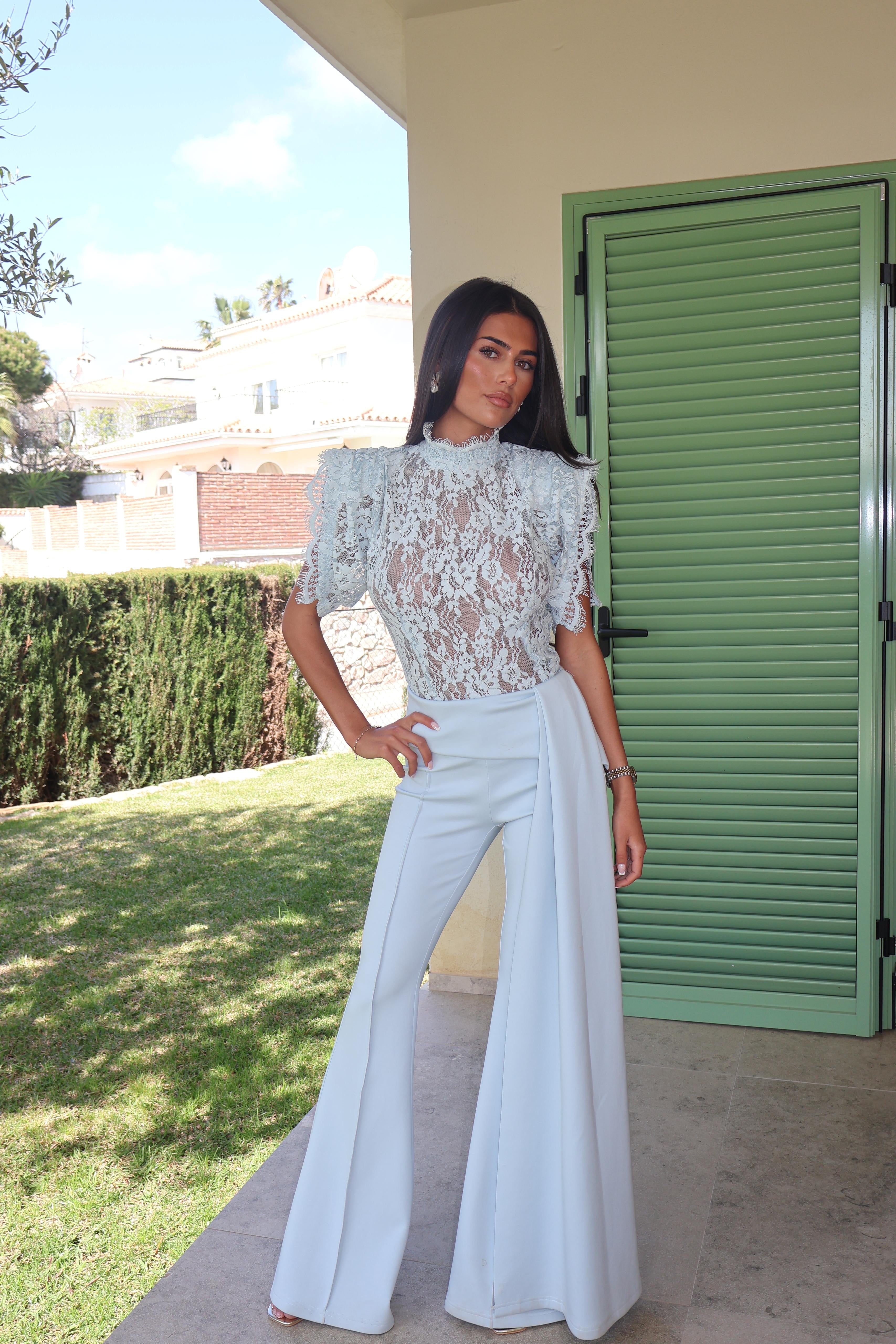 GARDENIA Lace Top (BLUE)