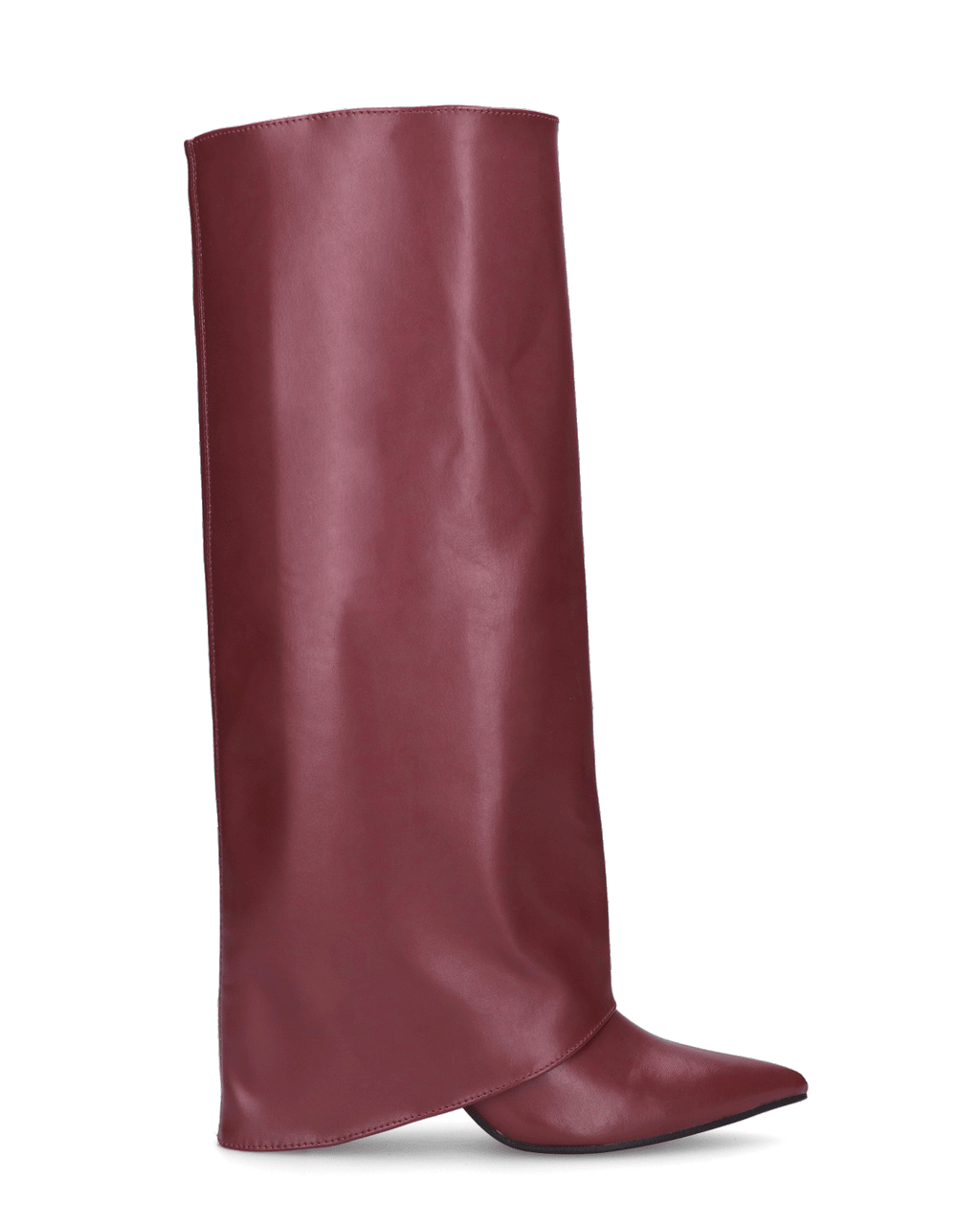 FEDRIKA -  Stivale 2 in 1 in ecopelle bordeaux: da stivale alto a stivaletto con un semplice gesto