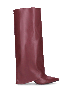 FEDRIKA -  Stivale 2 in 1 in ecopelle bordeaux: da stivale alto a stivaletto con un semplice gesto