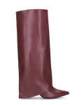 FEDRIKA -  Stivale 2 in 1 in ecopelle bordeaux: da stivale alto a stivaletto con un semplice gesto