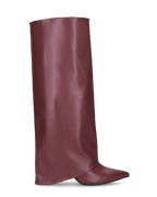 FEDRIKA -  Stivale 2 in 1 in ecopelle bordeaux: da stivale alto a stivaletto con un semplice gesto