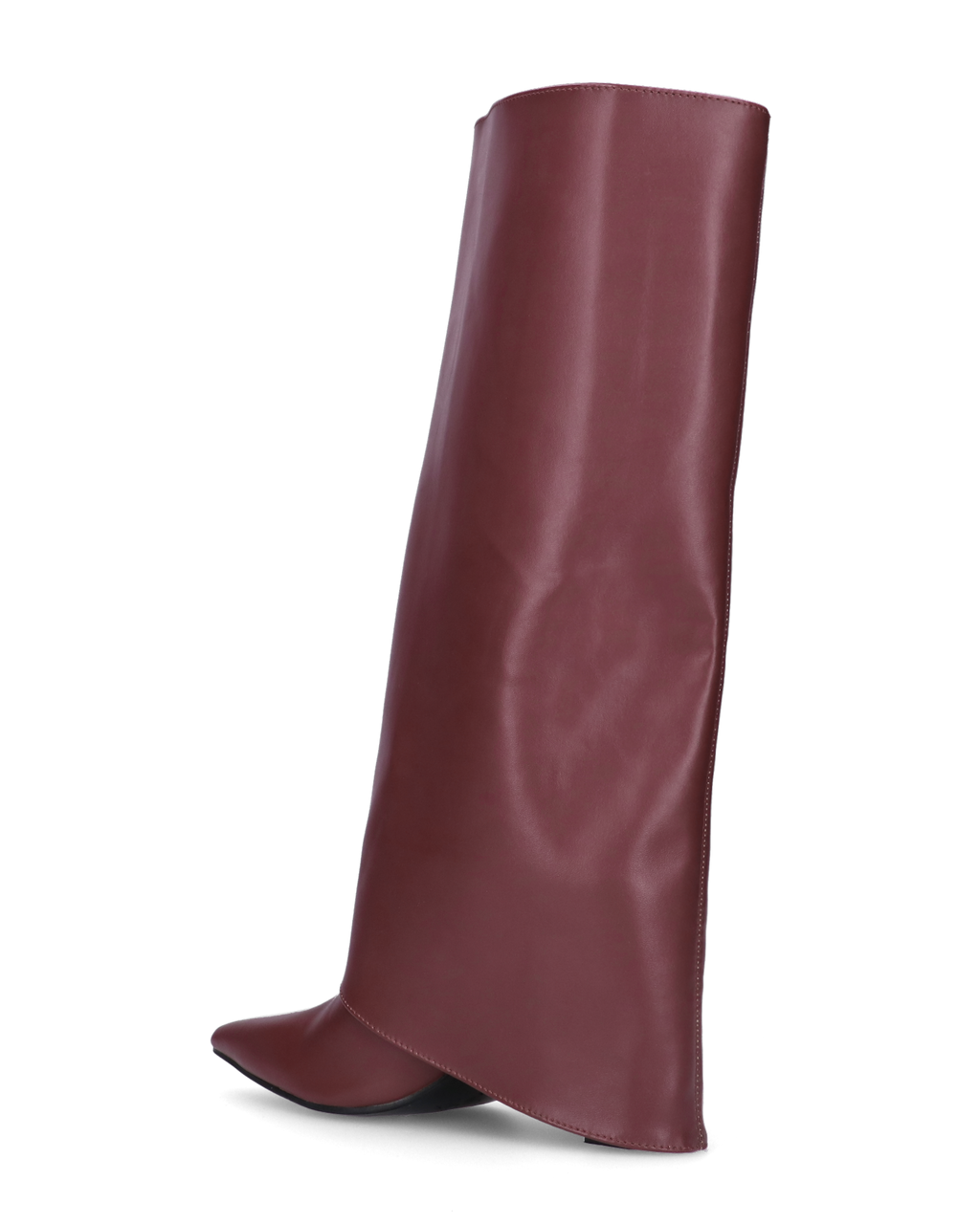 FEDRIKA -  Stivale 2 in 1 in ecopelle bordeaux: da stivale alto a stivaletto con un semplice gesto