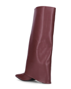 FEDRIKA -  Stivale 2 in 1 in ecopelle bordeaux: da stivale alto a stivaletto con un semplice gesto