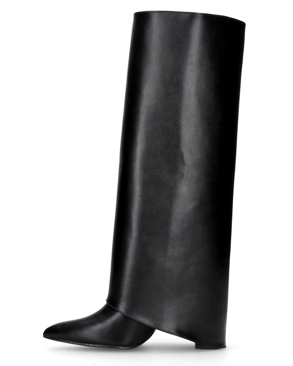 FEDRIKA -  Stivale 2 in 1 in ecopelle nera: da stivale alto a stivaletto con un semplice gesto