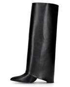 FEDRIKA -  Stivale 2 in 1 in ecopelle nera: da stivale alto a stivaletto con un semplice gesto