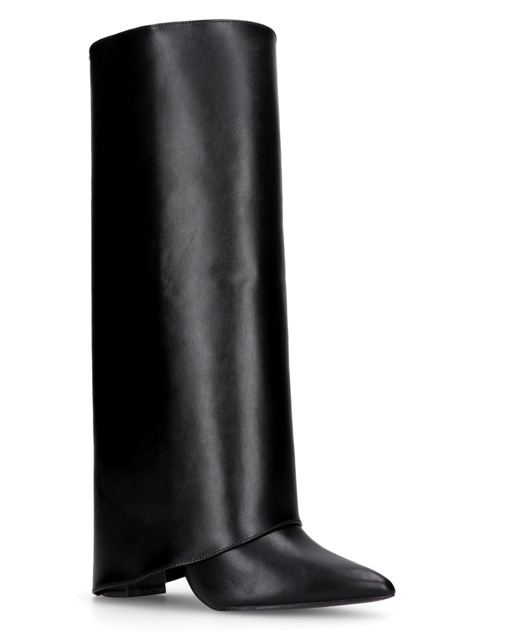 FEDRIKA -  Stivale 2 in 1 in ecopelle nera: da stivale alto a stivaletto con un semplice gesto