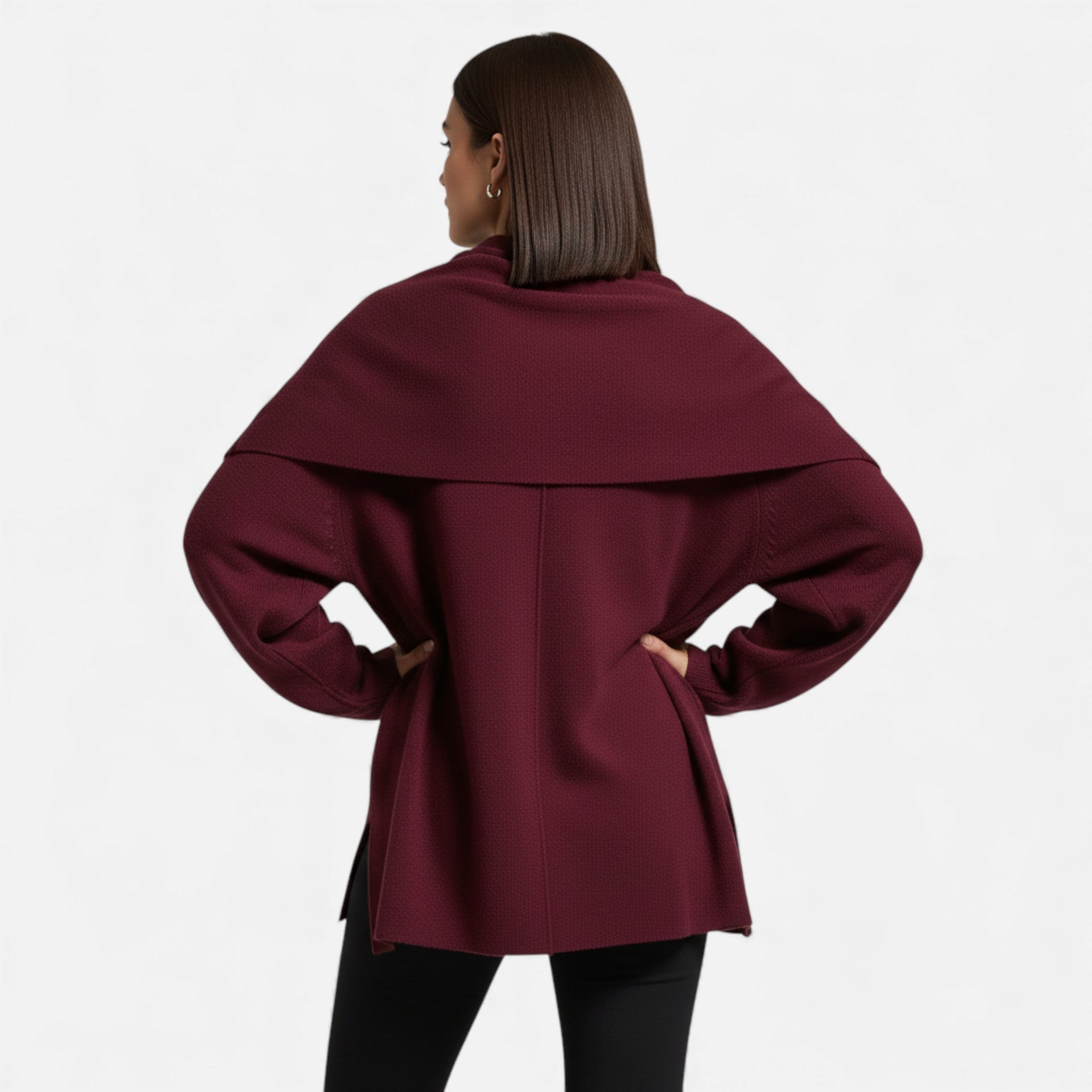 LORISS| Women’s Elegant Wool-Feel Poncho Cardigan
