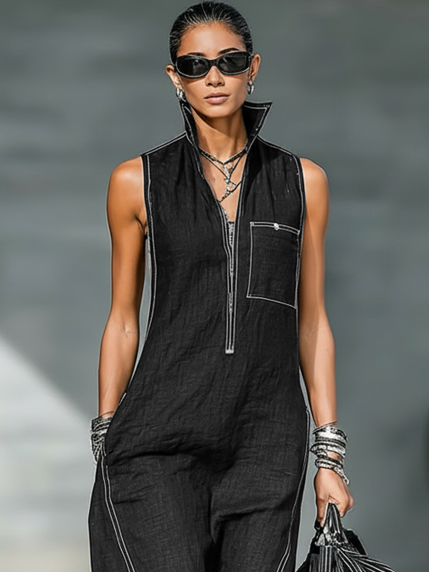 Loose-fitting sleeveless stylish Jumpsuit