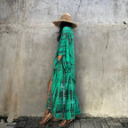 Printed loose kimono cardigan from 64b136-1e tops, featuring lightweight fabric, floral print, and relaxed fit.