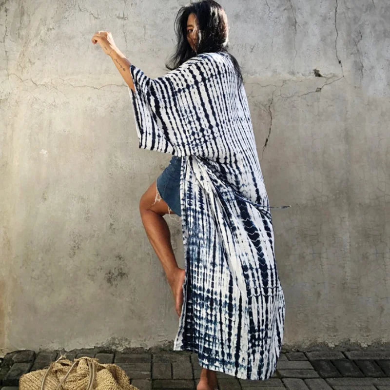Printed Loose Kimono Cardigan