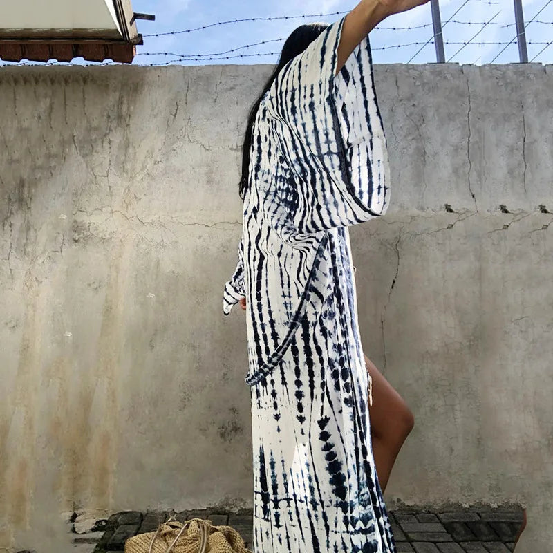 Printed Loose Kimono Cardigan