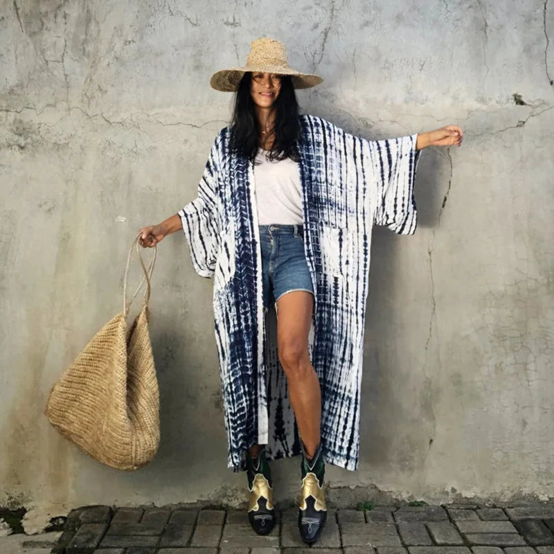 Printed Loose Kimono Cardigan