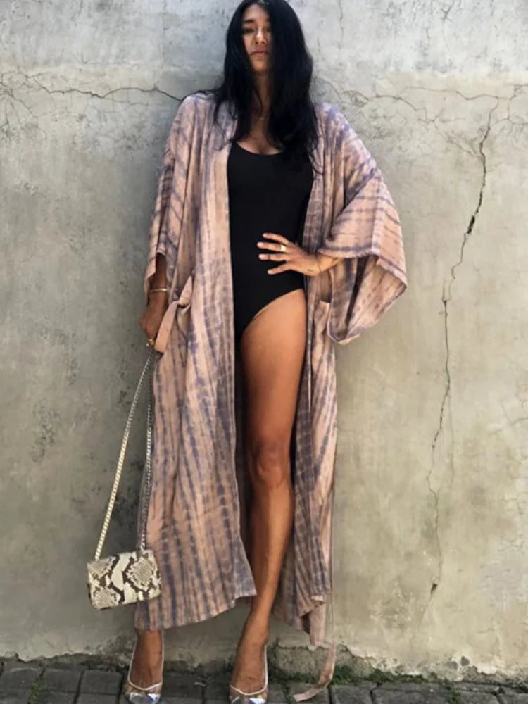 Printed Loose Kimono Cardigan