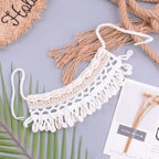 Colorful crochet seashell collar choker necklace by 64b136-1e, featuring seashell accents and adjustable fit.