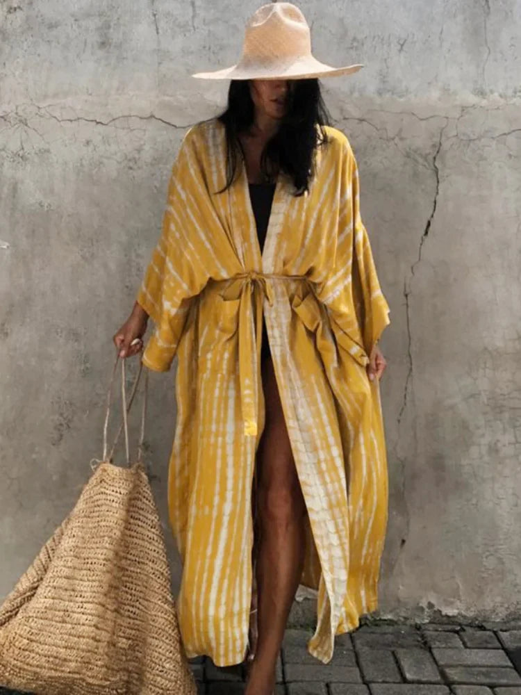 Printed Loose Kimono Cardigan