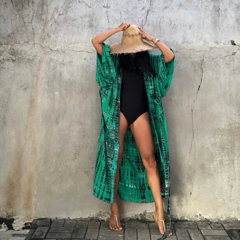 Printed Loose Kimono Cardigan