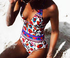 Colorful one-piece swimsuit by 64b136-1e, featuring a sleek design and multiple color options for swimwear.