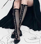 LAVINIA Mesh Knee High Casual Boots