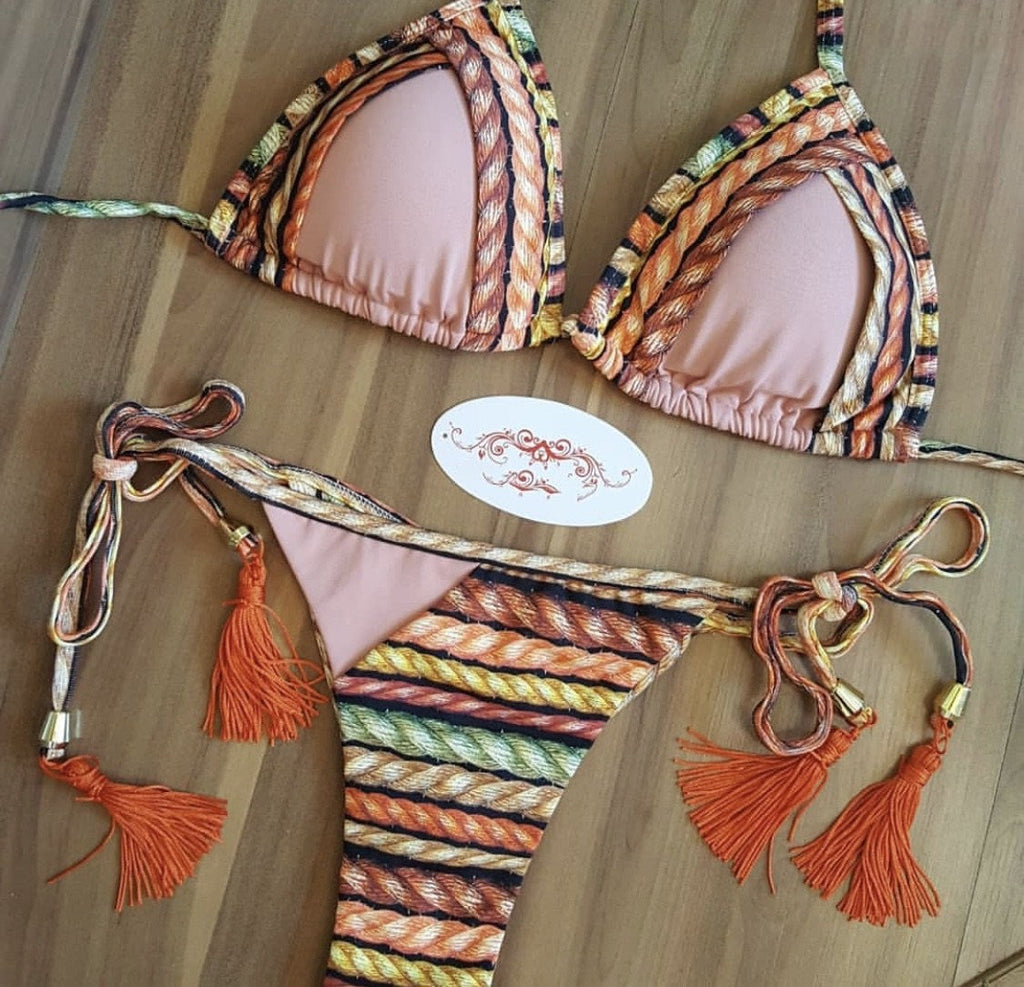 Feminine Pink Brazilian Bikinis Set