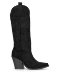 HALA - stivale camperos texano con tacco in camoscio nero