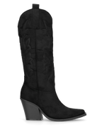 HALA - stivale camperos texano con tacco in camoscio nero