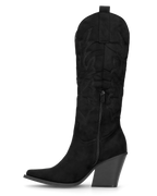 HALA - stivale camperos texano con tacco in camoscio nero