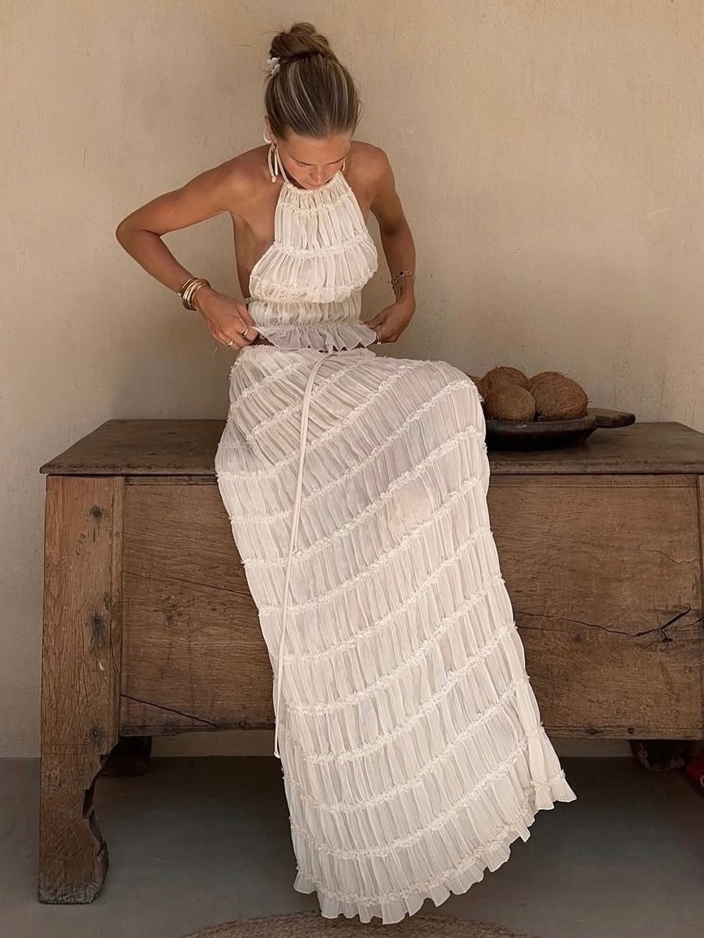 Araceli | Boho Ruffle Two-Piece Set