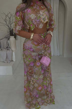 Roxanne | Sequin Embroidery Two-Piece Set