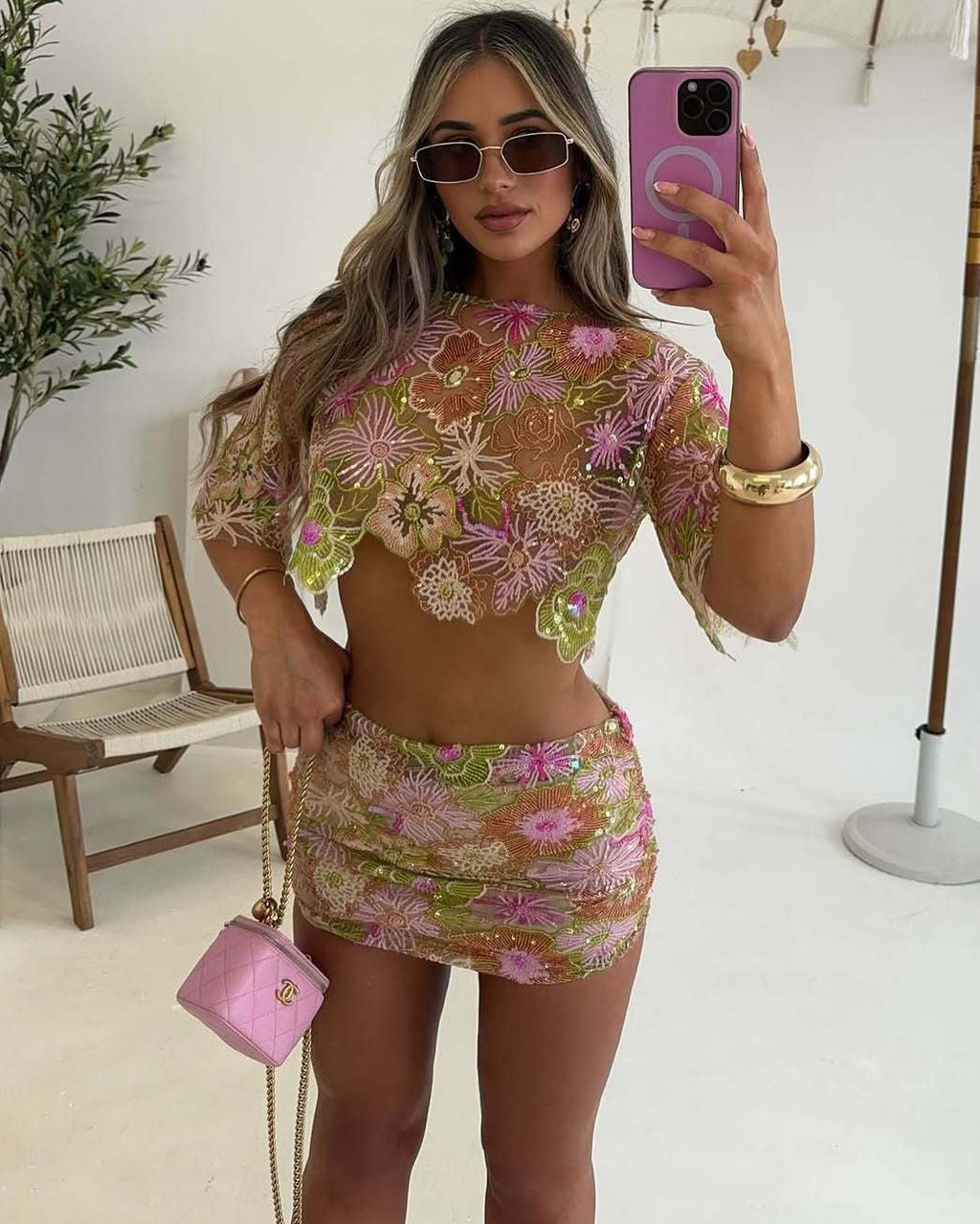 Elina | Sequin Embroidery Two-Piece Set