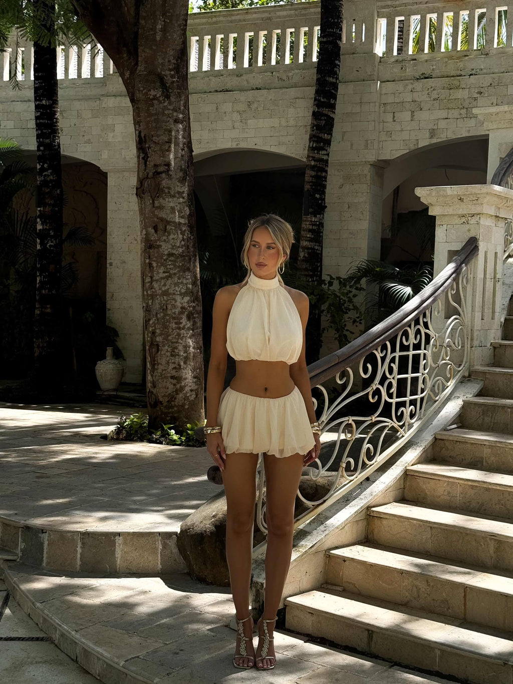 Jovie | Bubble Skirt Crop Top Set