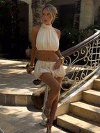Jovie | Bubble Skirt Crop Top Set