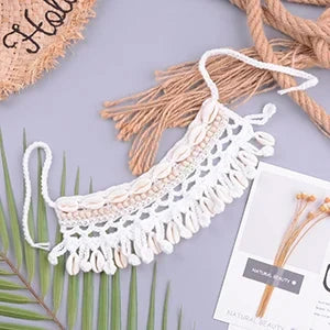Crochet Seashell Collar Choker - multiple colors
