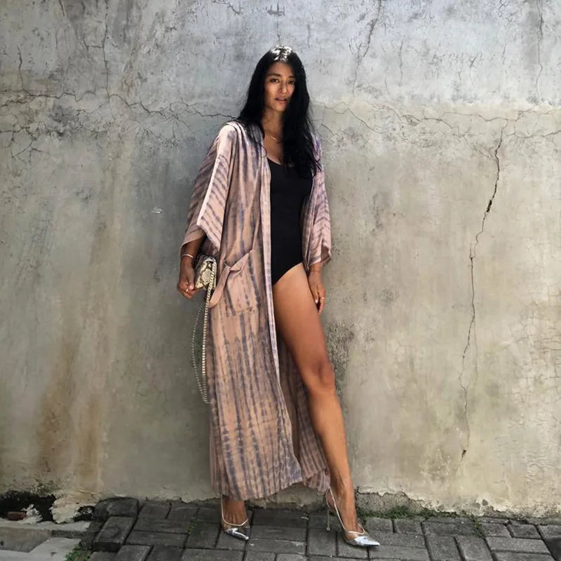 Printed Loose Kimono Cardigan