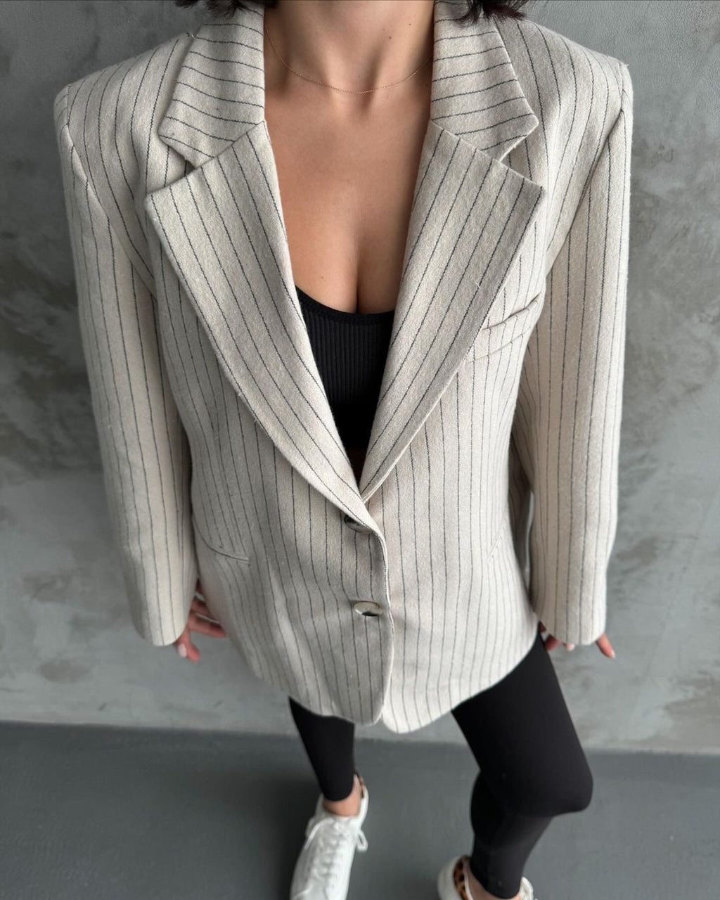 Zaria White Jacket Stripes
