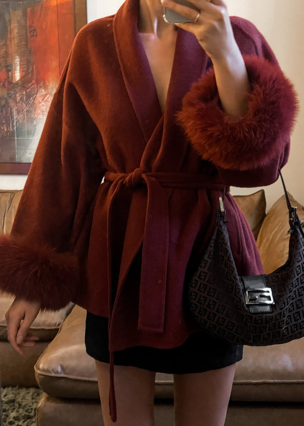 ELARA WOOL COAT (Removable fur)