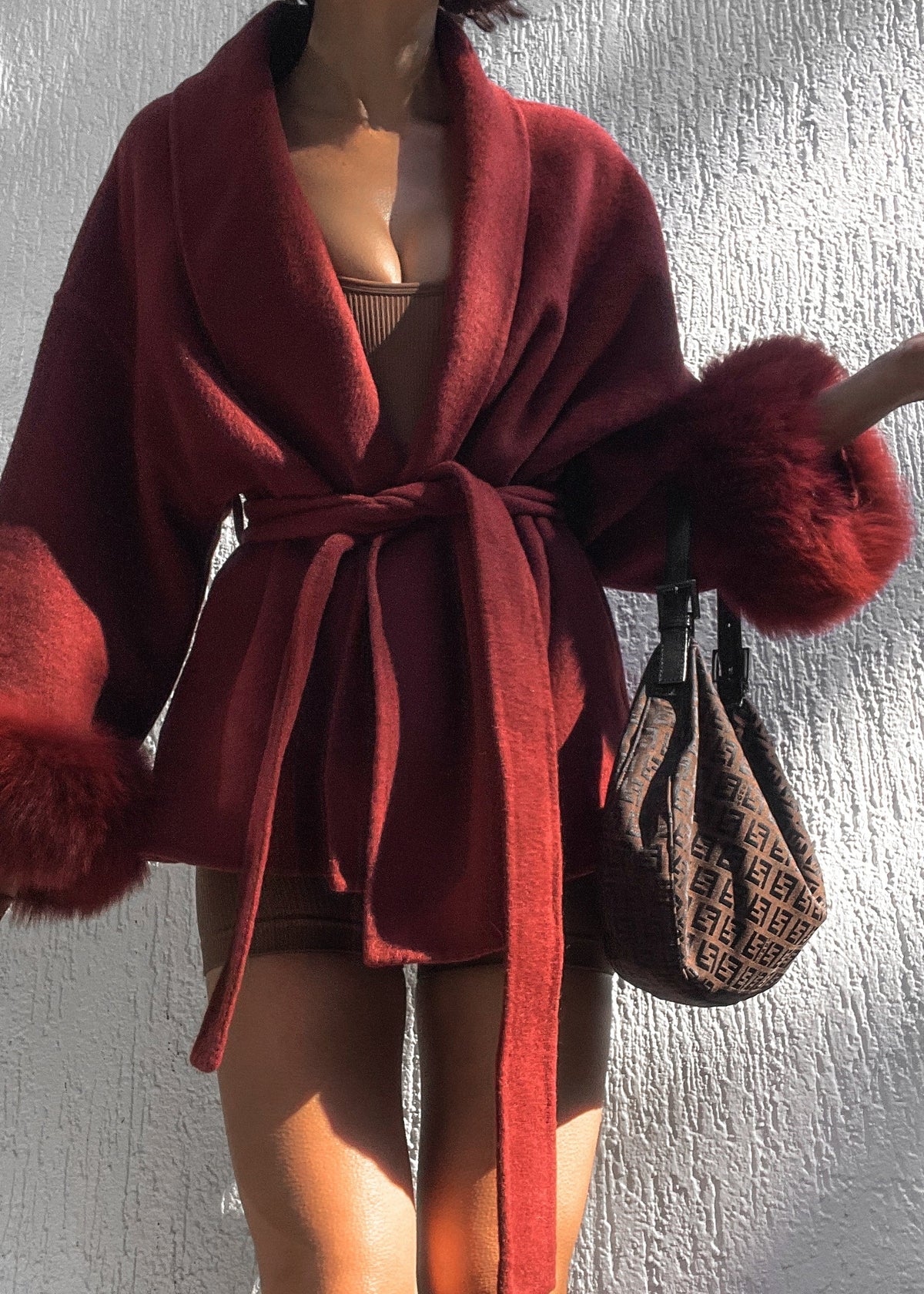 ELARA WOOL COAT (Removable fur)