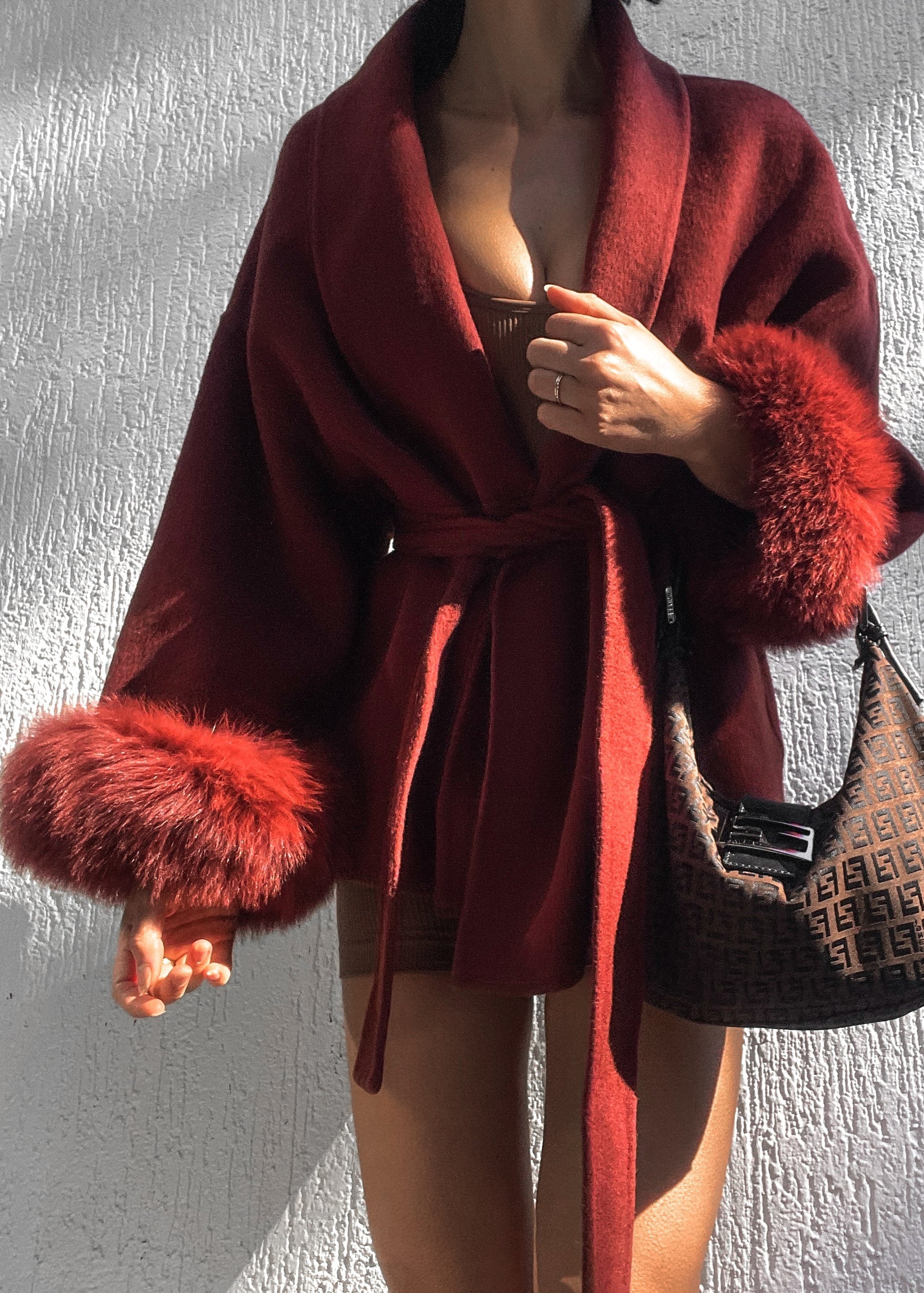 ELARA WOOL COAT (Removable fur)