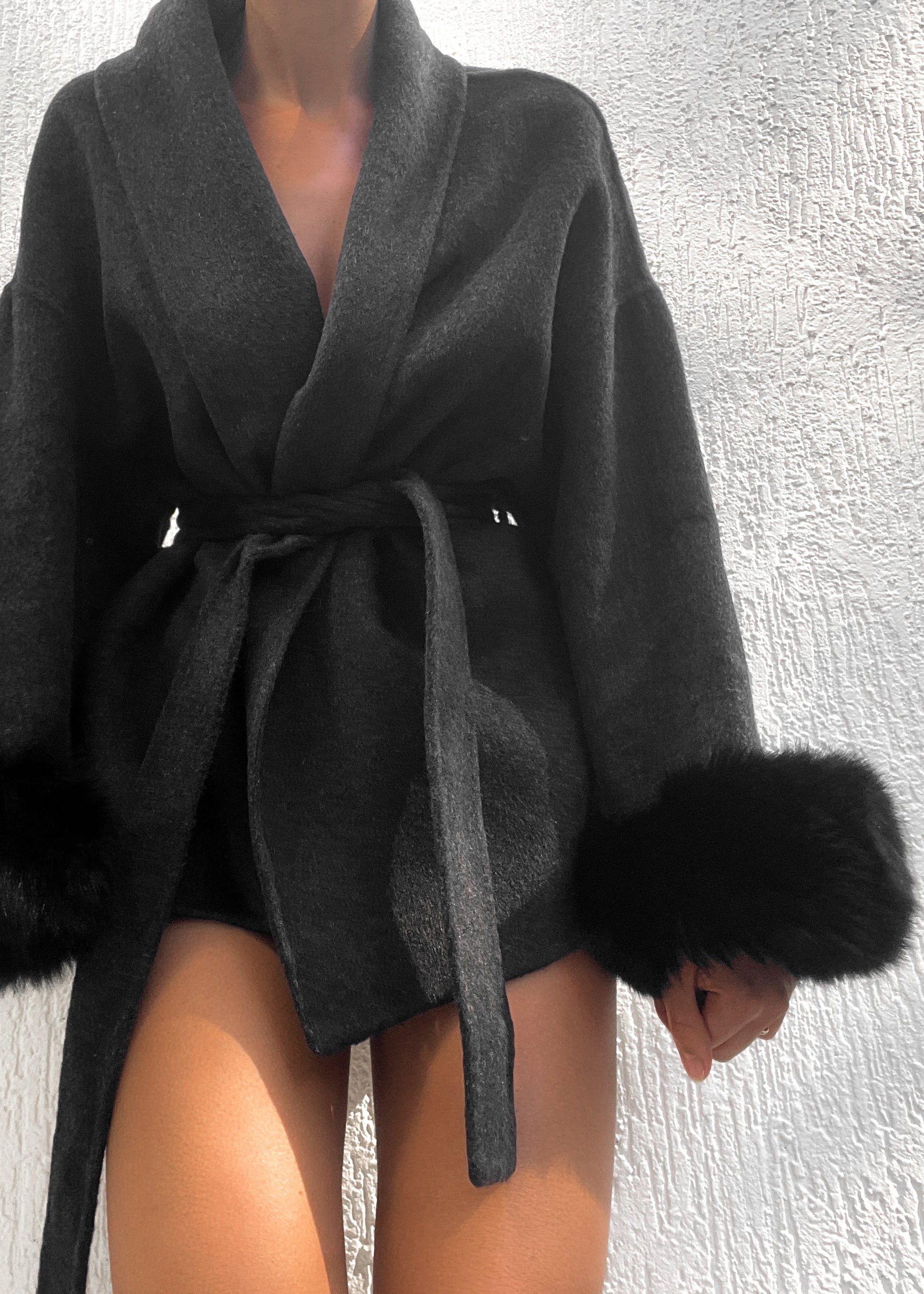 ELARA WOOL COAT (Removable fur)