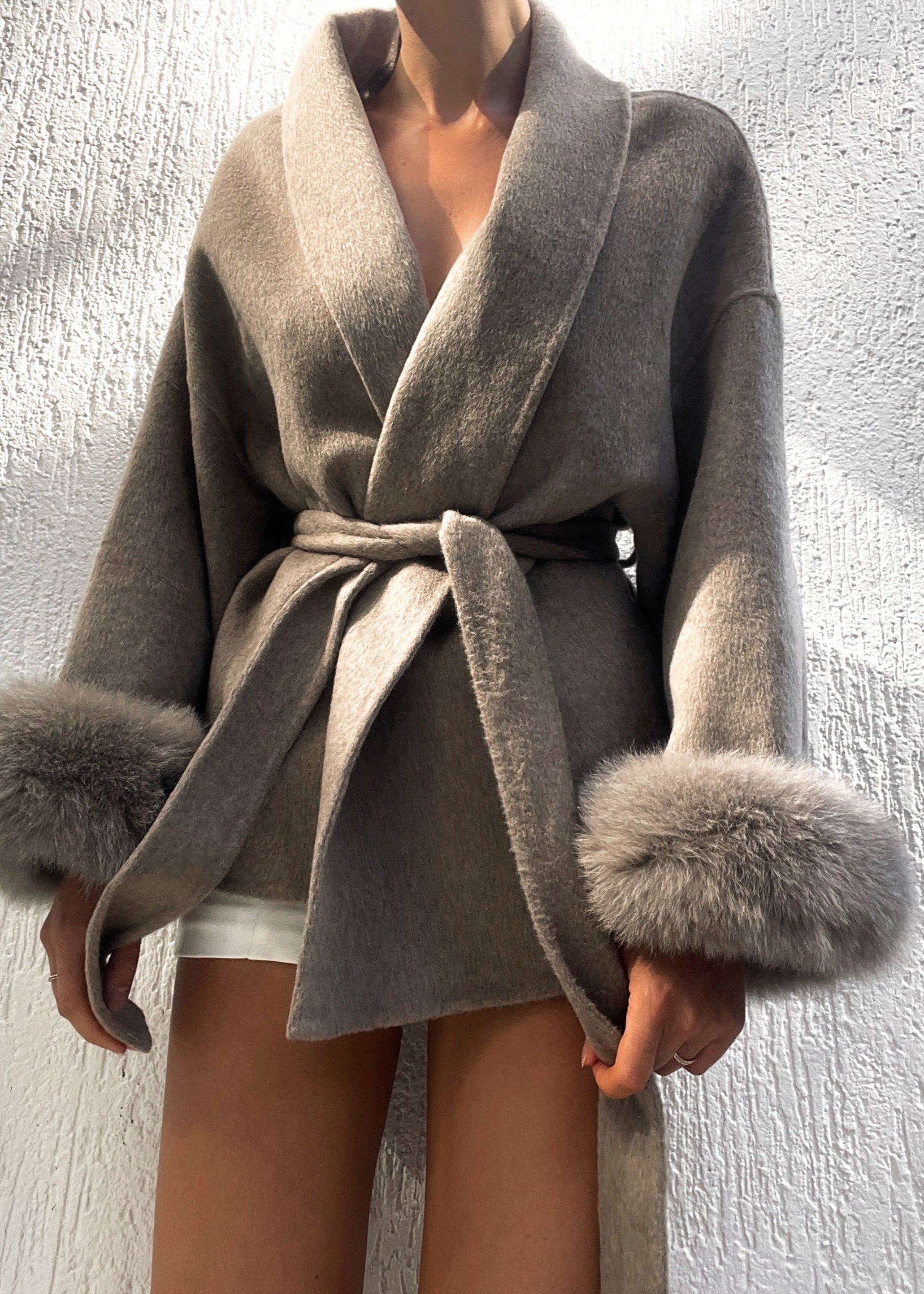 ELARA WOOL COAT (Removable fur)