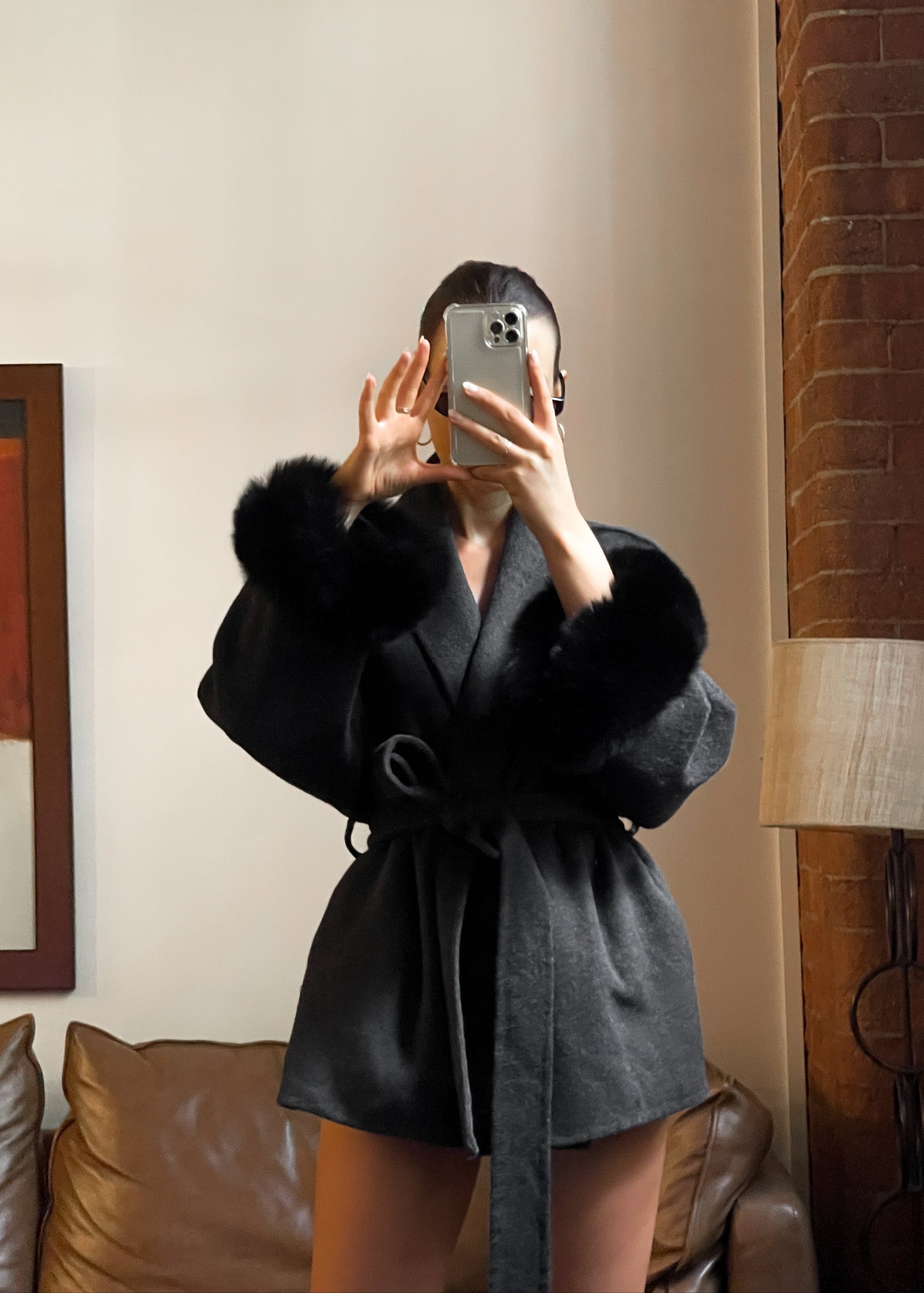 ELARA WOOL COAT (Removable fur)