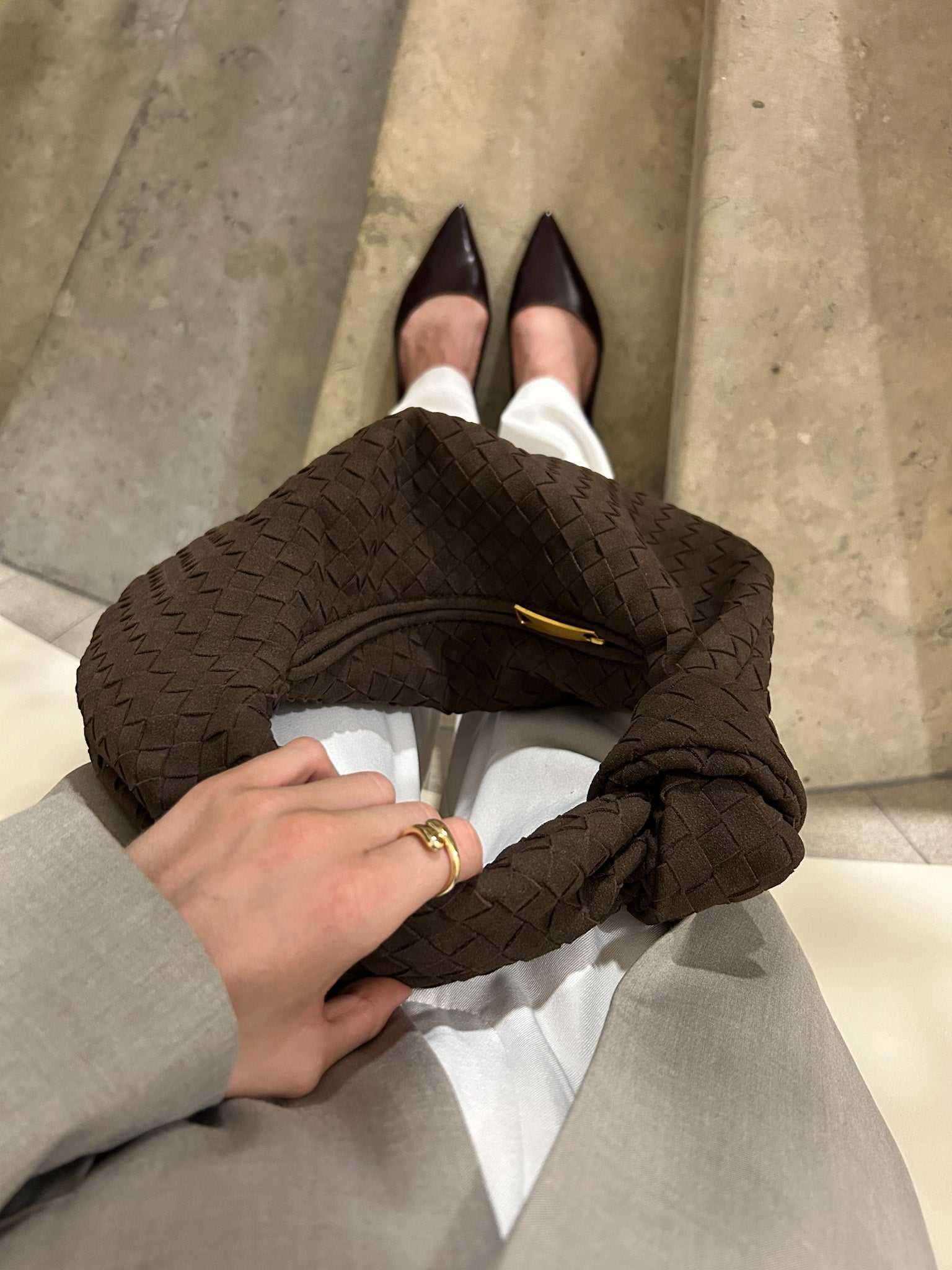 Aurelia Woven Suede Shoulder Bag