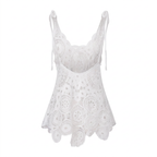 Indi White Crochet Lace Backless Mini Dress