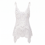 Indi White Crochet Lace Backless Mini Dress