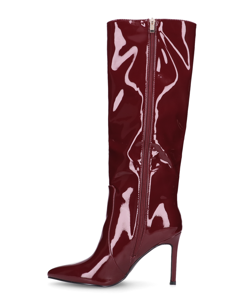KAMYA - stivali alti glassy in burgundy