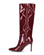 KAMYA - stivali alti glassy in burgundy