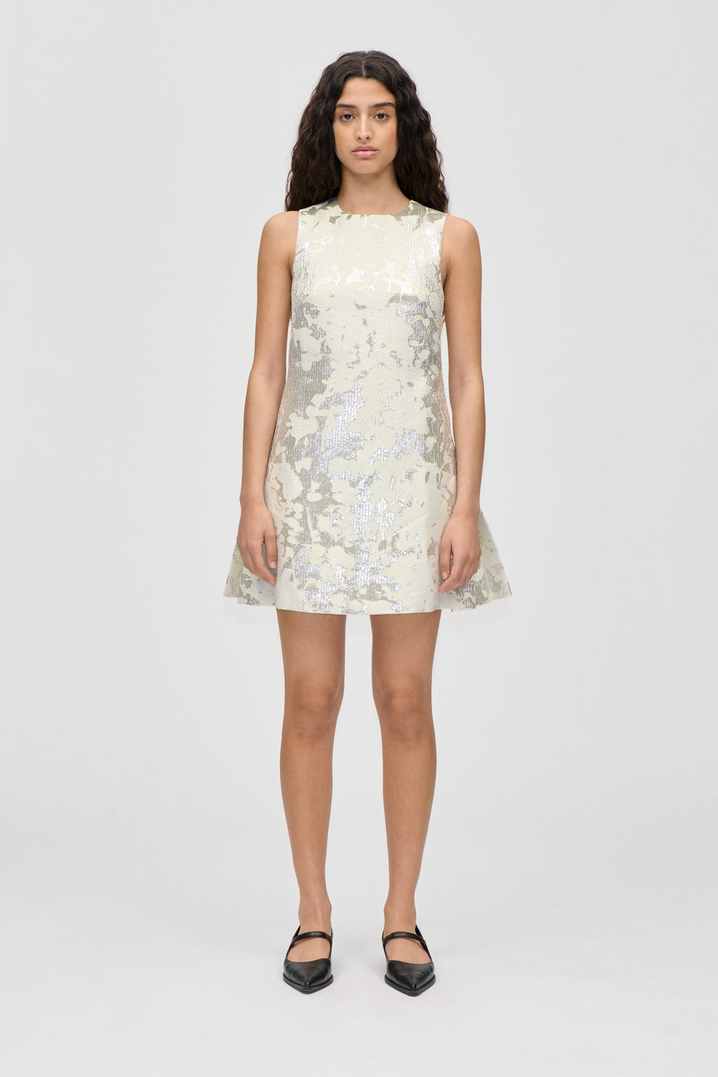 Kick Pleat Mini Dress - Lurex Garden