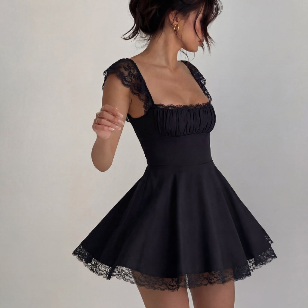Lace n Grace Vintage Black Mini Dress